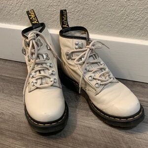 Dr. Martens White Leather Boots